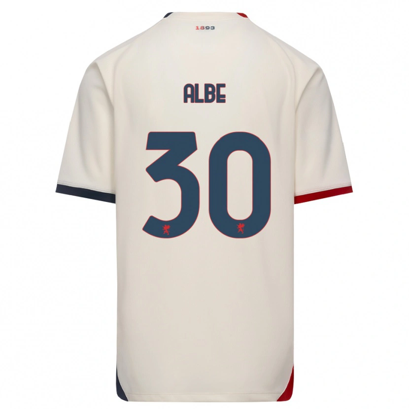 Danxen Børn Salem Albè #30 Off-White Rød Udebane Spillertrøjer 2026/27 Trøje T-Shirt