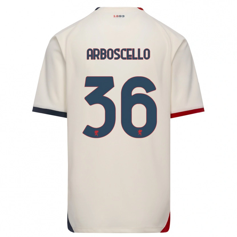 Danxen Børn Riccardo Arboscello #36 Off-White Rød Udebane Spillertrøjer 2026/27 Trøje T-Shirt