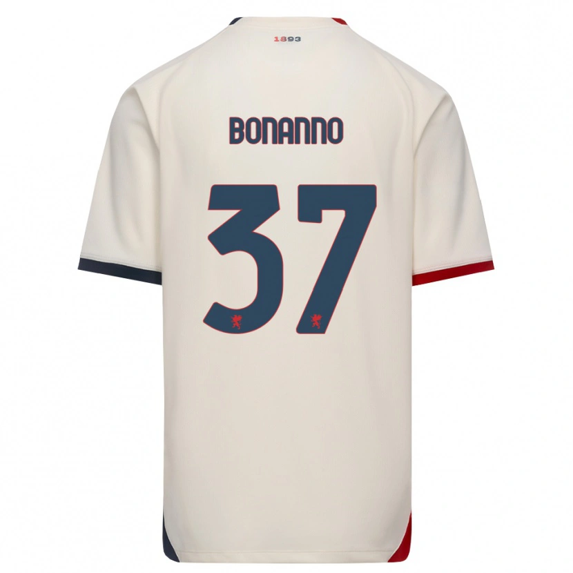 Danxen Børn Giuseppe Bonanno #37 Off-White Rød Udebane Spillertrøjer 2026/27 Trøje T-Shirt