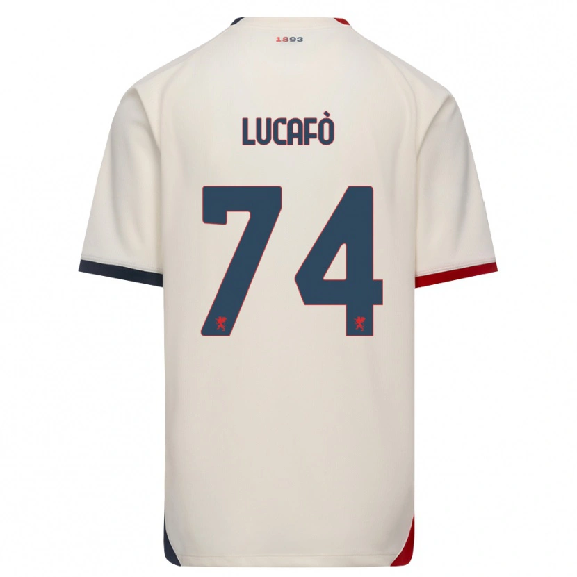 Danxen Børn Sara Lucafò #74 Off-White Rød Udebane Spillertrøjer 2026/27 Trøje T-Shirt