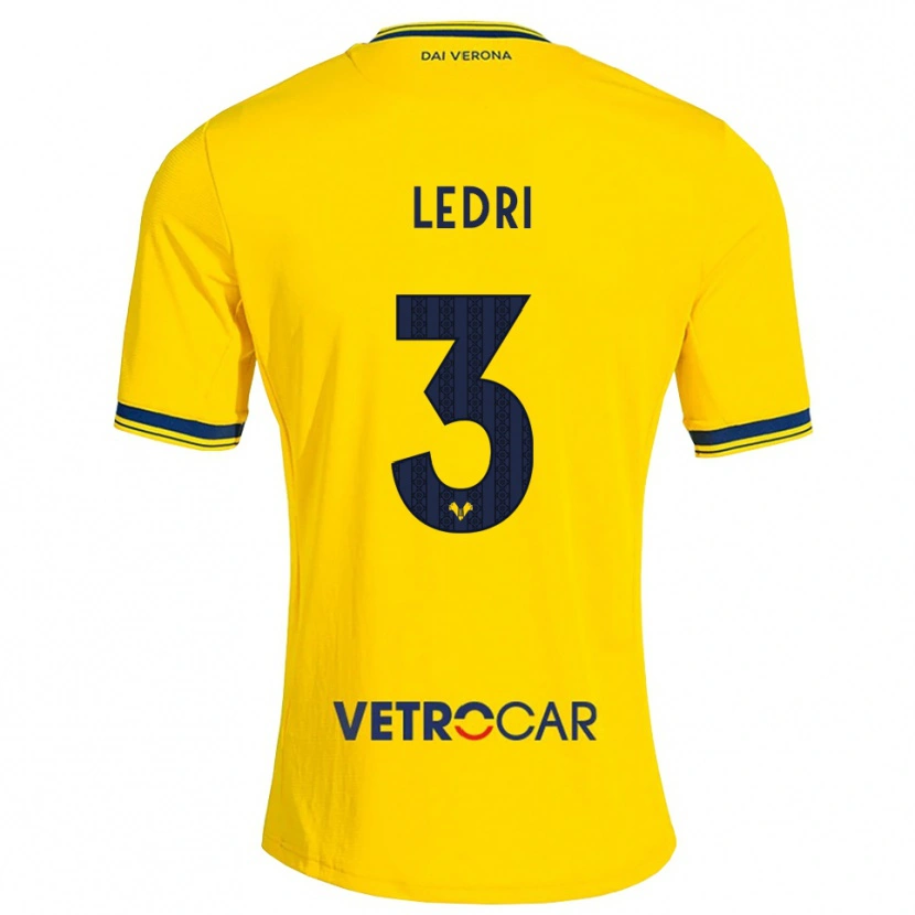 Danxen Børn Michela Ledri #3 Gul Rød Udebane Spillertrøjer 2026/27 Trøje T-Shirt