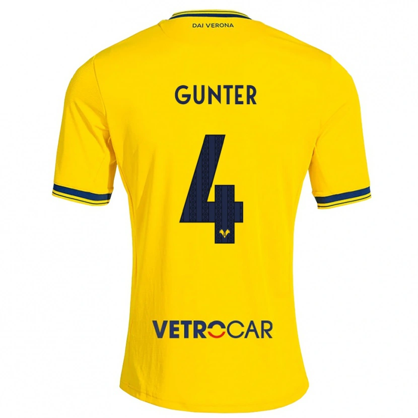 Danxen Børn Koray Günter #4 Gul Rød Udebane Spillertrøjer 2026/27 Trøje T-Shirt
