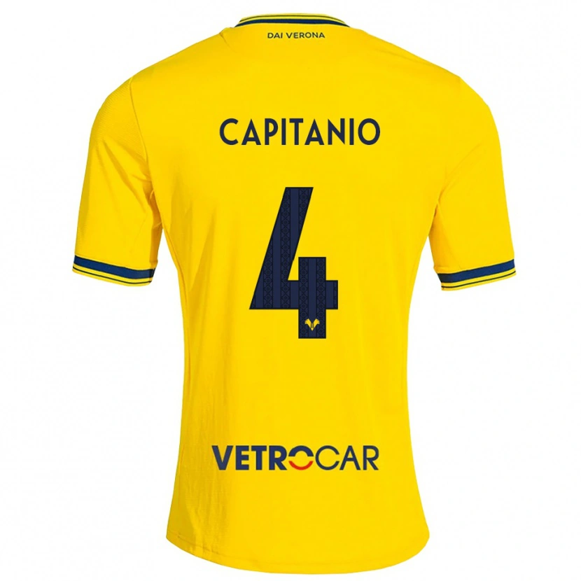 Danxen Børn Alex Capitanio #4 Gul Rød Udebane Spillertrøjer 2026/27 Trøje T-Shirt