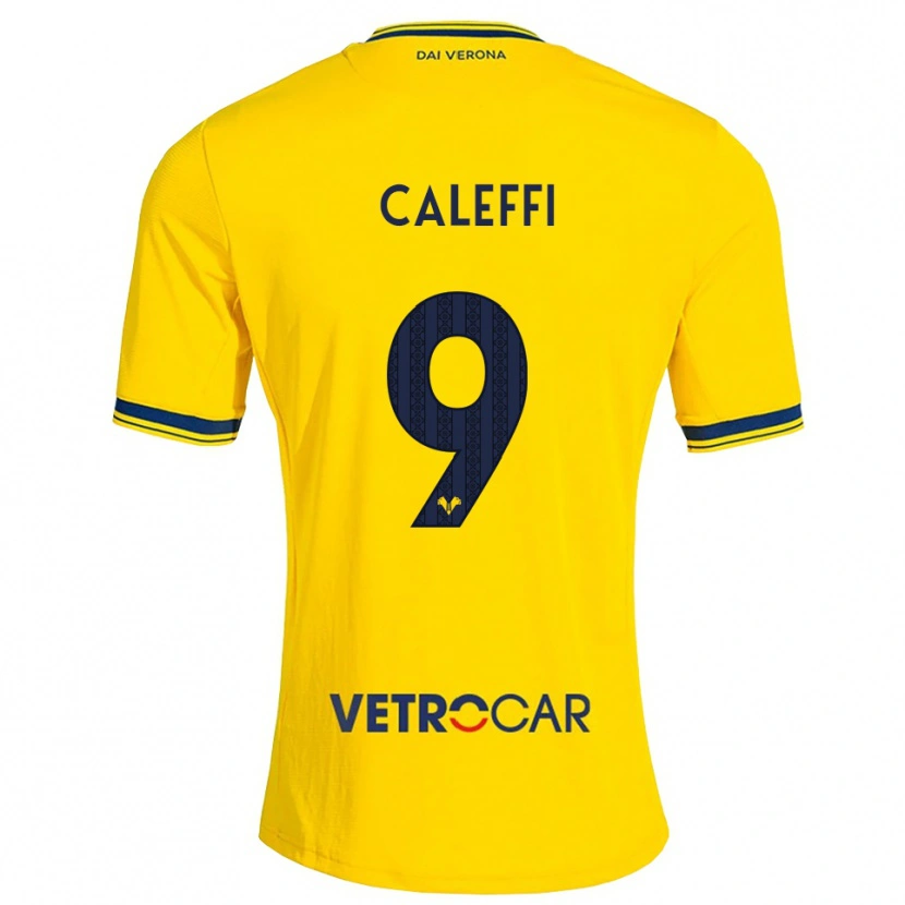 Danxen Børn Andrea Caleffi #9 Gul Rød Udebane Spillertrøjer 2026/27 Trøje T-Shirt