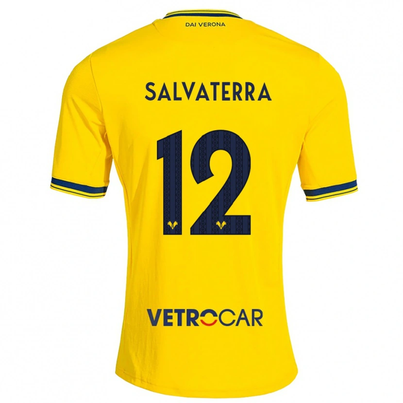 Danxen Børn Cristian Salvaterra #12 Gul Rød Udebane Spillertrøjer 2026/27 Trøje T-Shirt