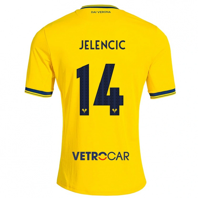 Danxen Børn Ana Jelencic #14 Gul Rød Udebane Spillertrøjer 2026/27 Trøje T-Shirt