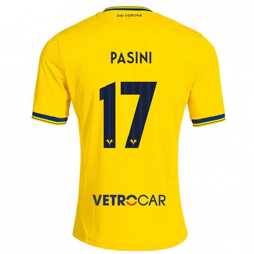 Danxen Børn Veronica Pasini #17 Gul Rød Udebane Spillertrøjer 2026/27 Trøje T-Shirt