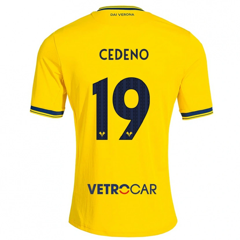 Danxen Børn Lineth Cedeno #19 Gul Rød Udebane Spillertrøjer 2026/27 Trøje T-Shirt