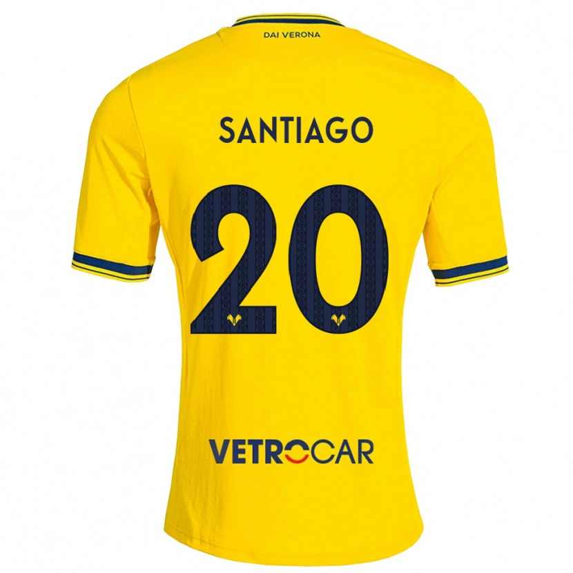 Danxen Børn Yellu Santiago #20 Gul Rød Udebane Spillertrøjer 2026/27 Trøje T-Shirt