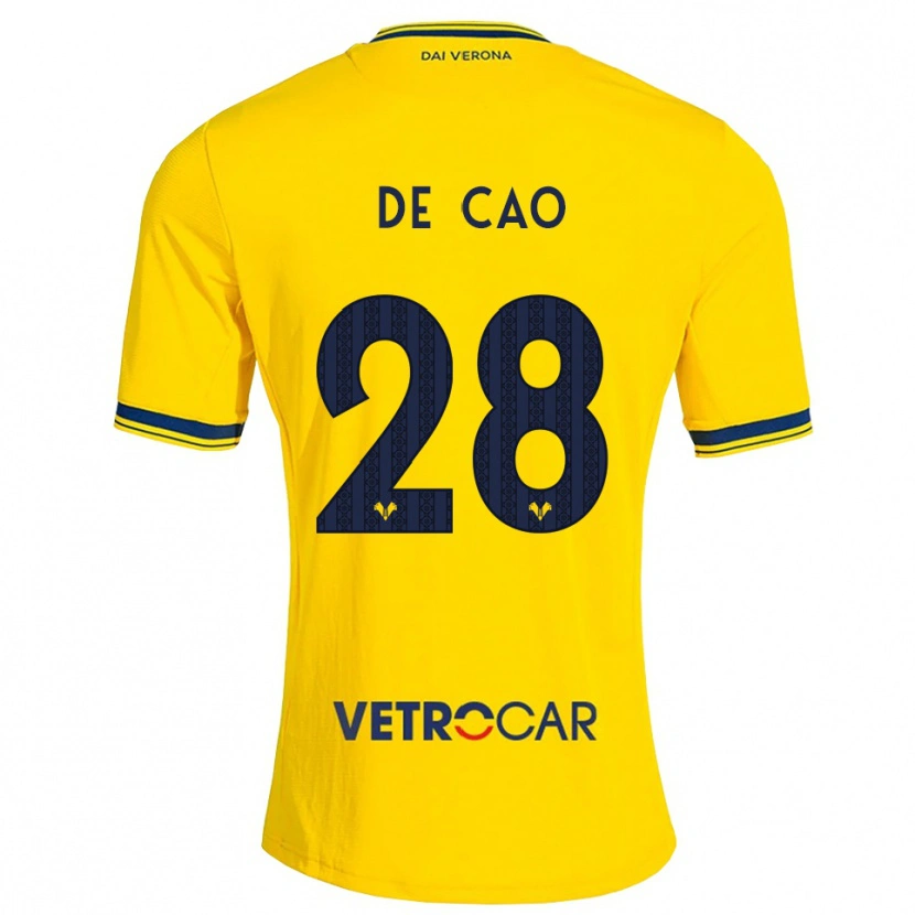 Danxen Børn Elena De Cao #28 Gul Rød Udebane Spillertrøjer 2026/27 Trøje T-Shirt