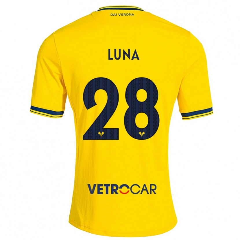 Danxen Børn Agustín Luna #28 Gul Rød Udebane Spillertrøjer 2026/27 Trøje T-Shirt