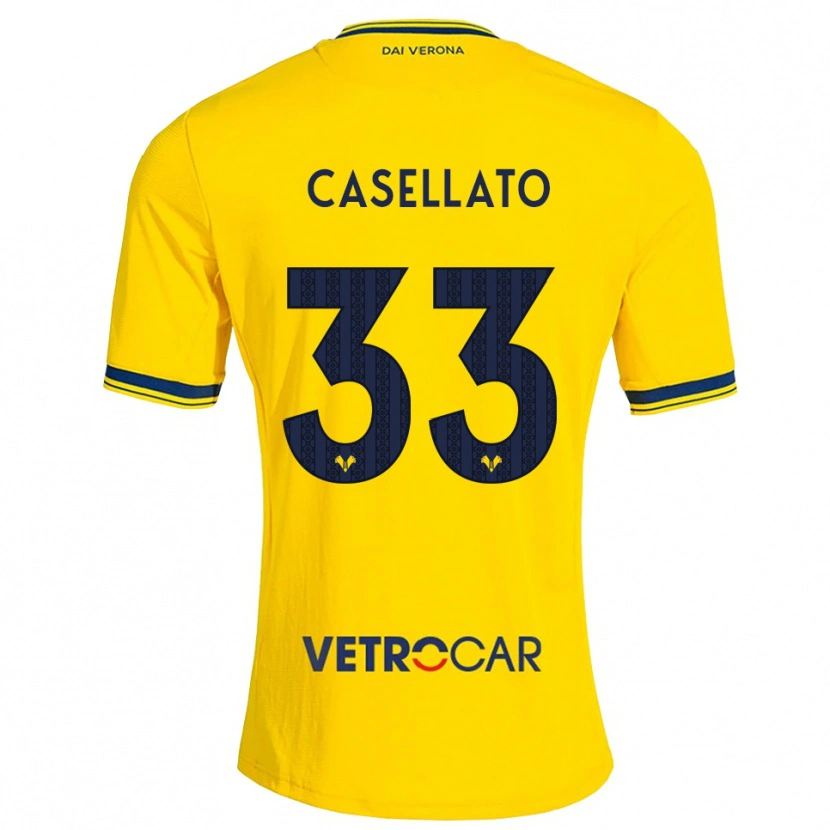 Danxen Børn Elisa Casellato #33 Gul Rød Udebane Spillertrøjer 2026/27 Trøje T-Shirt