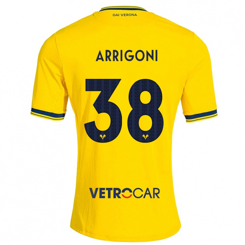 Danxen Børn Arrigoni #38 Gul Rød Udebane Spillertrøjer 2026/27 Trøje T-Shirt