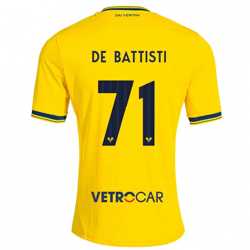 Danxen Børn Davide De Battisti #71 Gul Rød Udebane Spillertrøjer 2026/27 Trøje T-Shirt