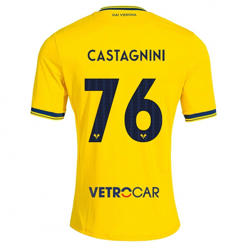 Danxen Børn Mirko Castagnini #76 Gul Rød Udebane Spillertrøjer 2026/27 Trøje T-Shirt