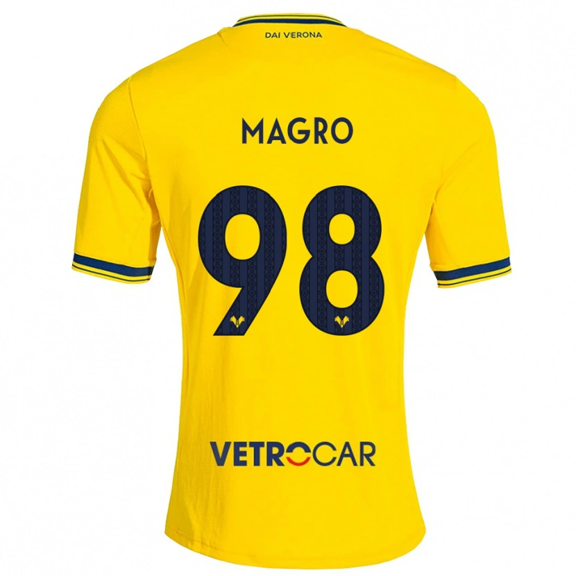 Danxen Børn Federico Magro #98 Gul Rød Udebane Spillertrøjer 2026/27 Trøje T-Shirt