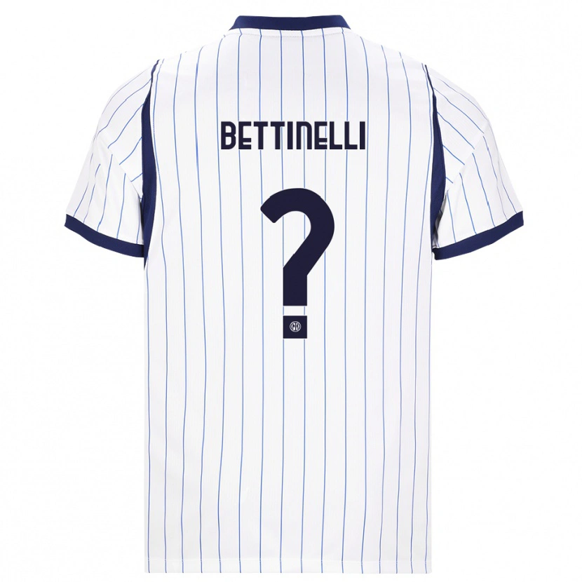 Danxen Børn Matias Bettinelli #0 Hvid Marineblå Udebane Spillertrøjer 2026/27 Trøje T-Shirt