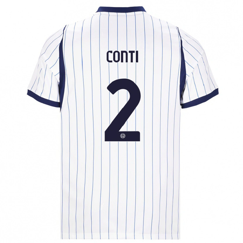 Danxen Børn Arturo Conti #2 Hvid Marineblå Udebane Spillertrøjer 2026/27 Trøje T-Shirt