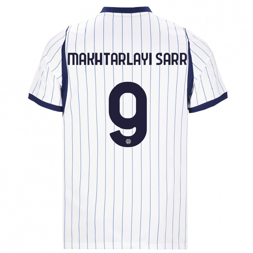 Danxen Børn Amadou Makhtarlayi Sarr #9 Hvid Marineblå Udebane Spillertrøjer 2026/27 Trøje T-Shirt