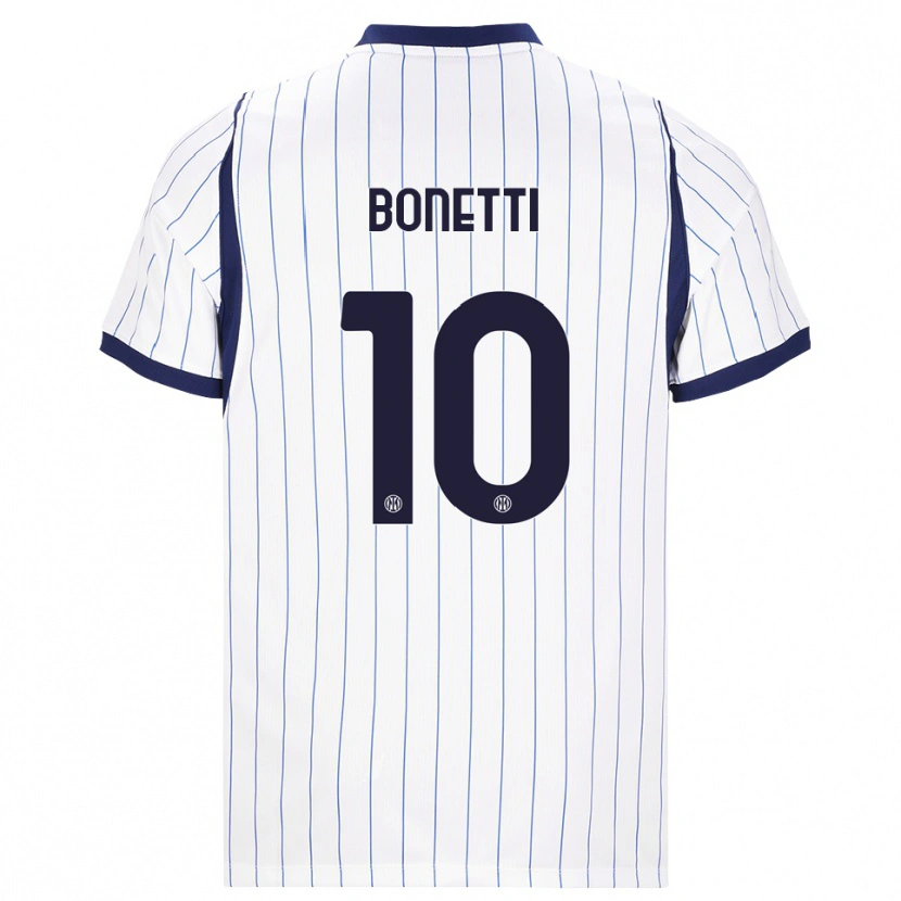 Danxen Børn Tatiana Bonetti #10 Hvid Marineblå Udebane Spillertrøjer 2026/27 Trøje T-Shirt