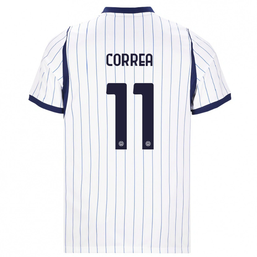 Danxen Børn Joaquin Correa #11 Hvid Marineblå Udebane Spillertrøjer 2026/27 Trøje T-Shirt
