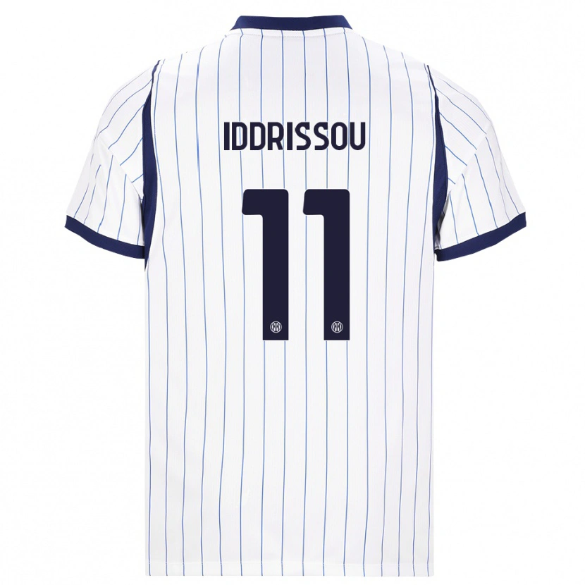 Danxen Børn Jamal Iddrissou #11 Hvid Marineblå Udebane Spillertrøjer 2026/27 Trøje T-Shirt