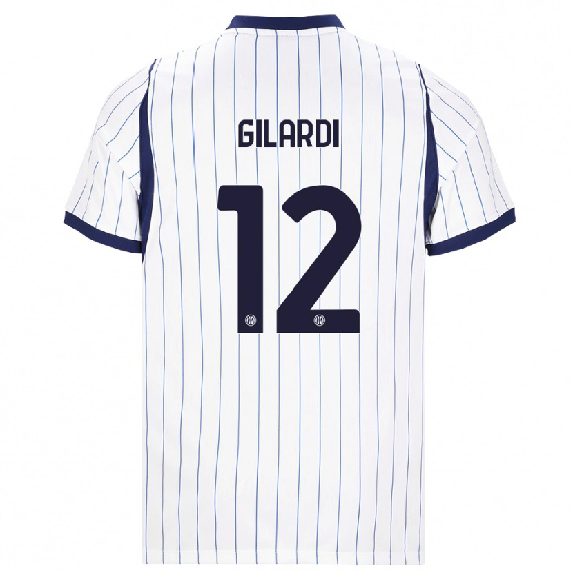 Danxen Børn Astrid Gilardi #12 Hvid Marineblå Udebane Spillertrøjer 2026/27 Trøje T-Shirt