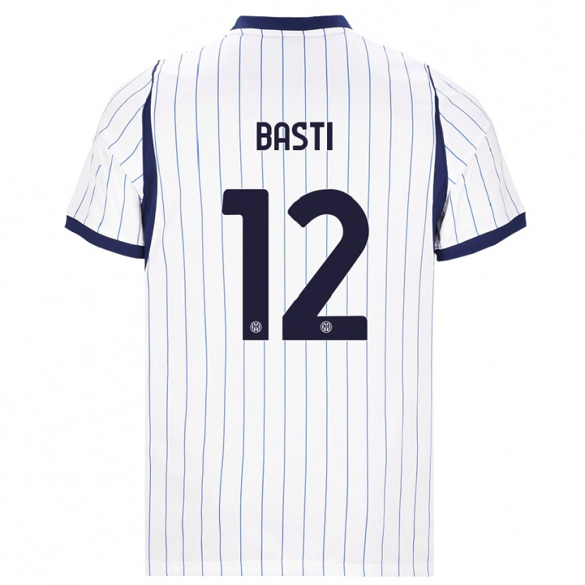 Danxen Børn Matteo Basti #12 Hvid Marineblå Udebane Spillertrøjer 2026/27 Trøje T-Shirt
