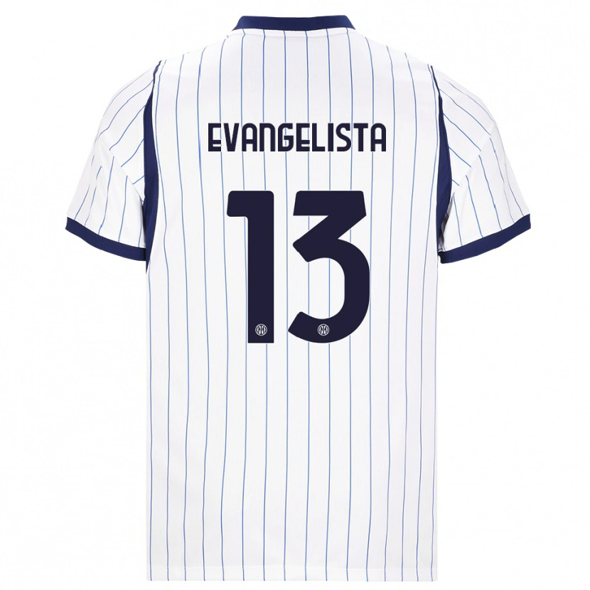 Danxen Børn Edoardo Evangelista #13 Hvid Marineblå Udebane Spillertrøjer 2026/27 Trøje T-Shirt