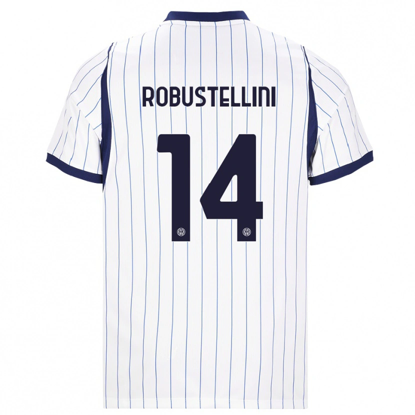 Danxen Børn Chiara Robustellini #14 Hvid Marineblå Udebane Spillertrøjer 2026/27 Trøje T-Shirt