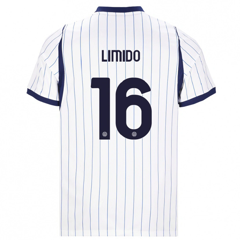Danxen Børn Federico Limido #16 Hvid Marineblå Udebane Spillertrøjer 2026/27 Trøje T-Shirt
