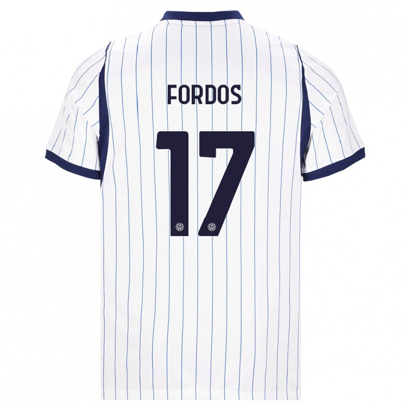 Danxen Børn Beatrix Fördős #17 Hvid Marineblå Udebane Spillertrøjer 2026/27 Trøje T-Shirt