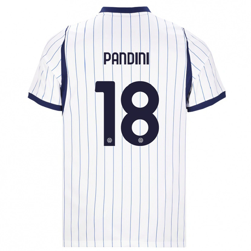 Danxen Børn Marta Pandini #18 Hvid Marineblå Udebane Spillertrøjer 2026/27 Trøje T-Shirt