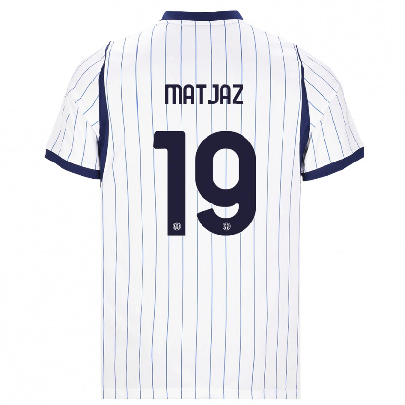 Danxen Børn Samo Matjaz #19 Hvid Marineblå Udebane Spillertrøjer 2026/27 Trøje T-Shirt