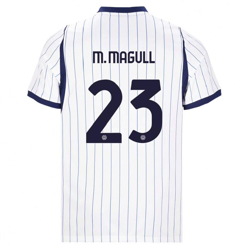 Danxen Børn Lina Maria Magull #23 Hvid Marineblå Udebane Spillertrøjer 2026/27 Trøje T-Shirt