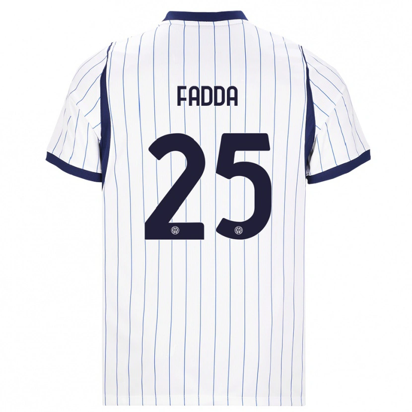 Danxen Børn Paola Fadda #25 Hvid Marineblå Udebane Spillertrøjer 2026/27 Trøje T-Shirt