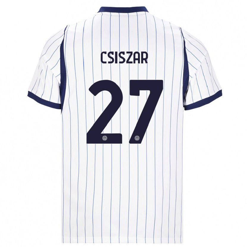 Danxen Børn Henrietta Csiszar #27 Hvid Marineblå Udebane Spillertrøjer 2026/27 Trøje T-Shirt