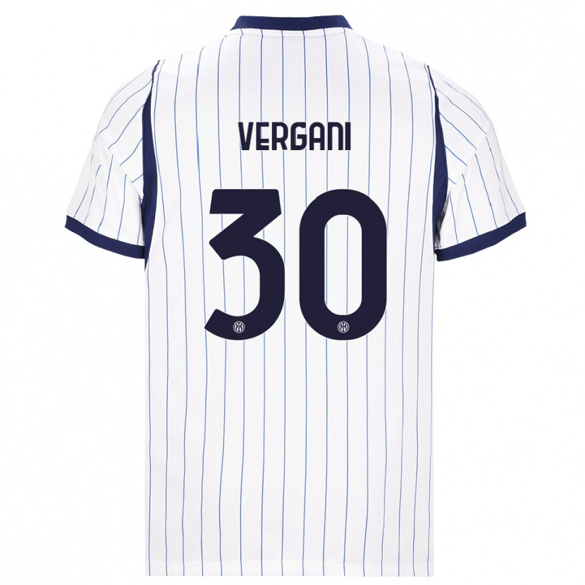 Danxen Børn Bianca Vergani #30 Hvid Marineblå Udebane Spillertrøjer 2026/27 Trøje T-Shirt