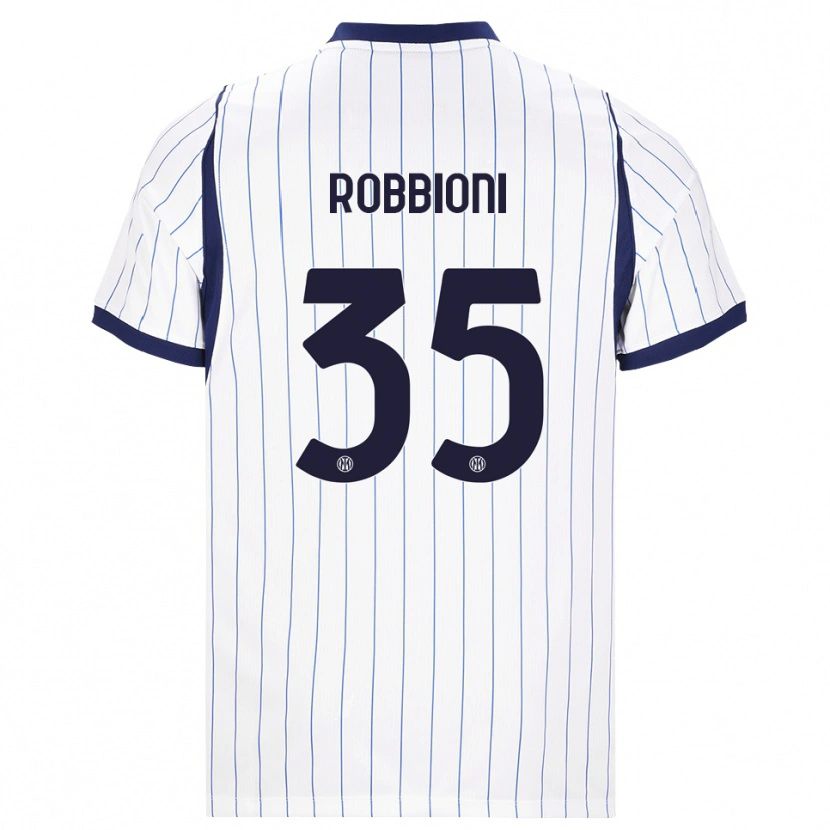 Danxen Børn Matilde Robbioni #35 Hvid Marineblå Udebane Spillertrøjer 2026/27 Trøje T-Shirt