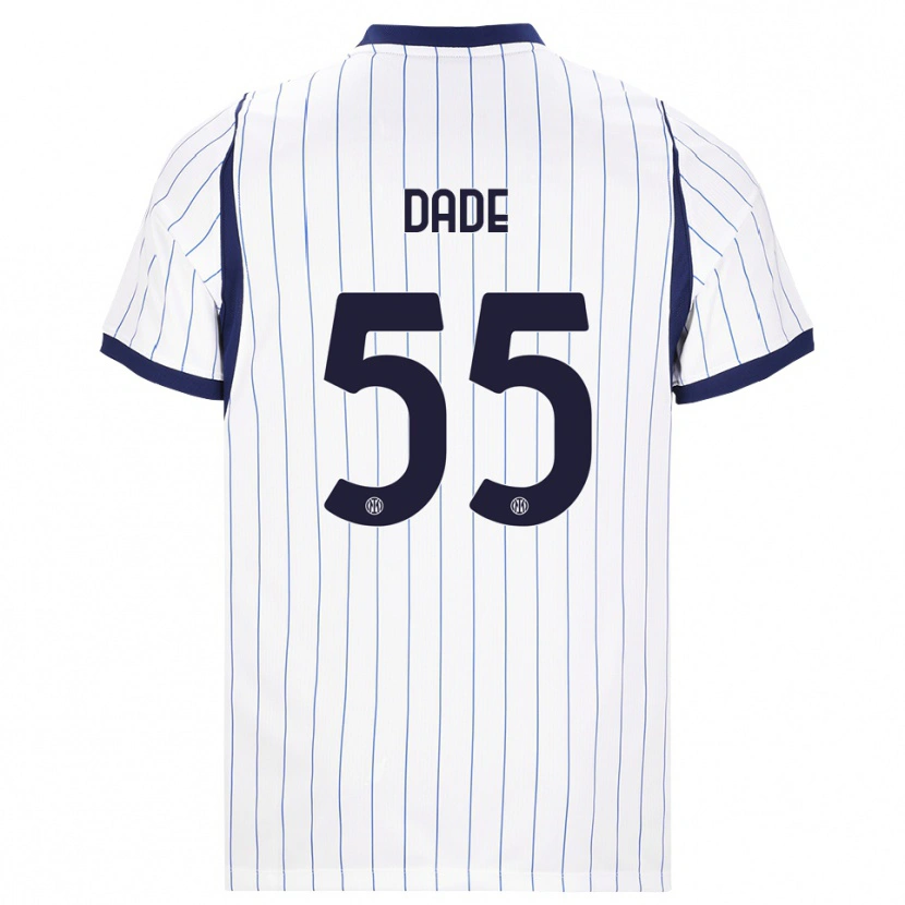 Danxen Børn Emmanuel Dade #55 Hvid Marineblå Udebane Spillertrøjer 2026/27 Trøje T-Shirt