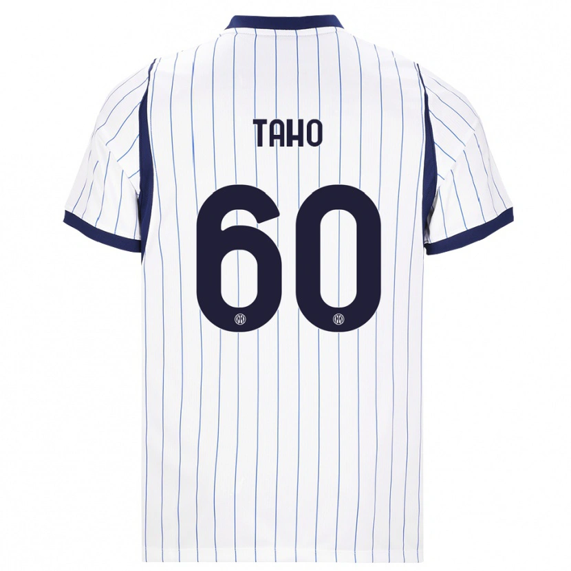 Danxen Børn Alain Taho #60 Hvid Marineblå Udebane Spillertrøjer 2026/27 Trøje T-Shirt