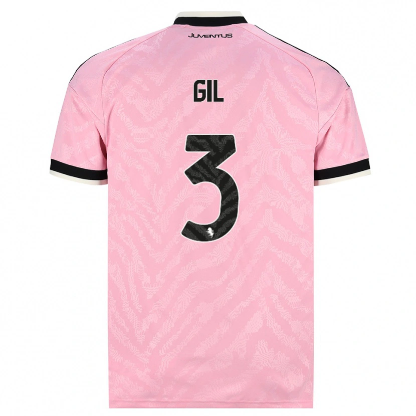 Danxen Børn Javier Gil #3 Pink Sort Udebane Spillertrøjer 2026/27 Trøje T-Shirt