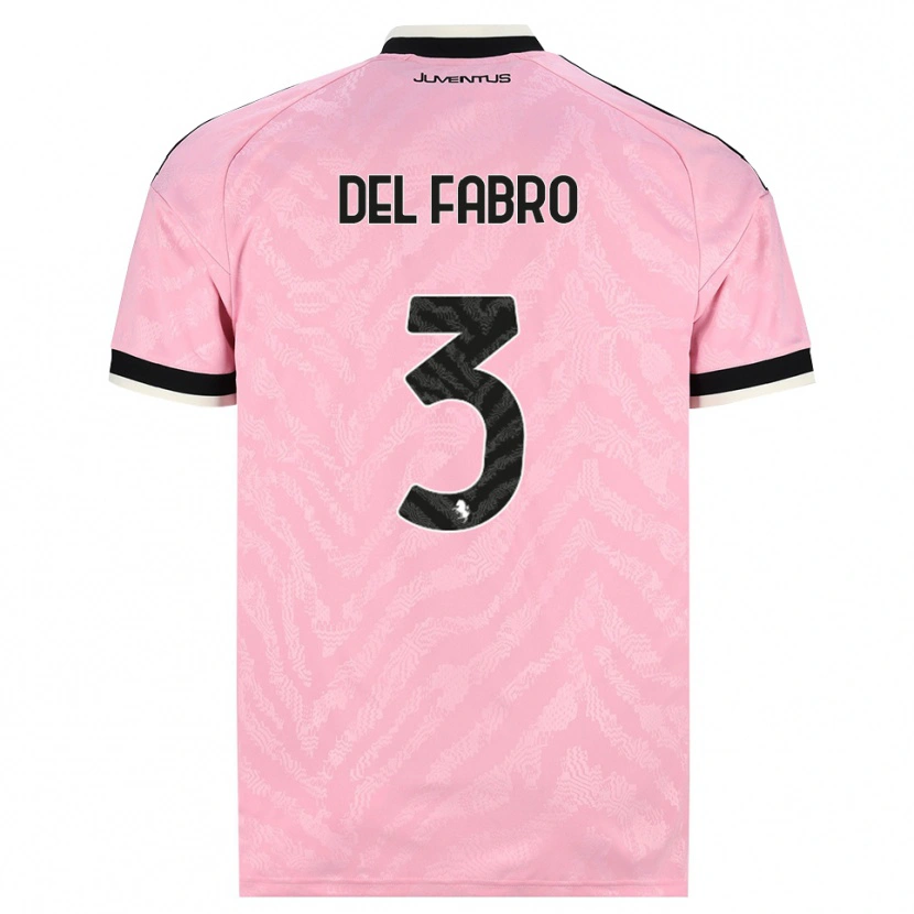 Danxen Børn Jacopo Del Fabro #3 Pink Sort Udebane Spillertrøjer 2026/27 Trøje T-Shirt