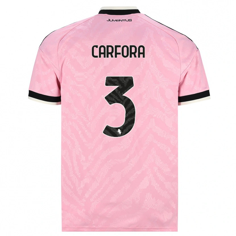 Danxen Børn Riccardo Carfora #3 Pink Sort Udebane Spillertrøjer 2026/27 Trøje T-Shirt