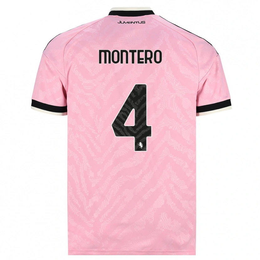 Danxen Børn Alfonso Montero #4 Pink Sort Udebane Spillertrøjer 2026/27 Trøje T-Shirt