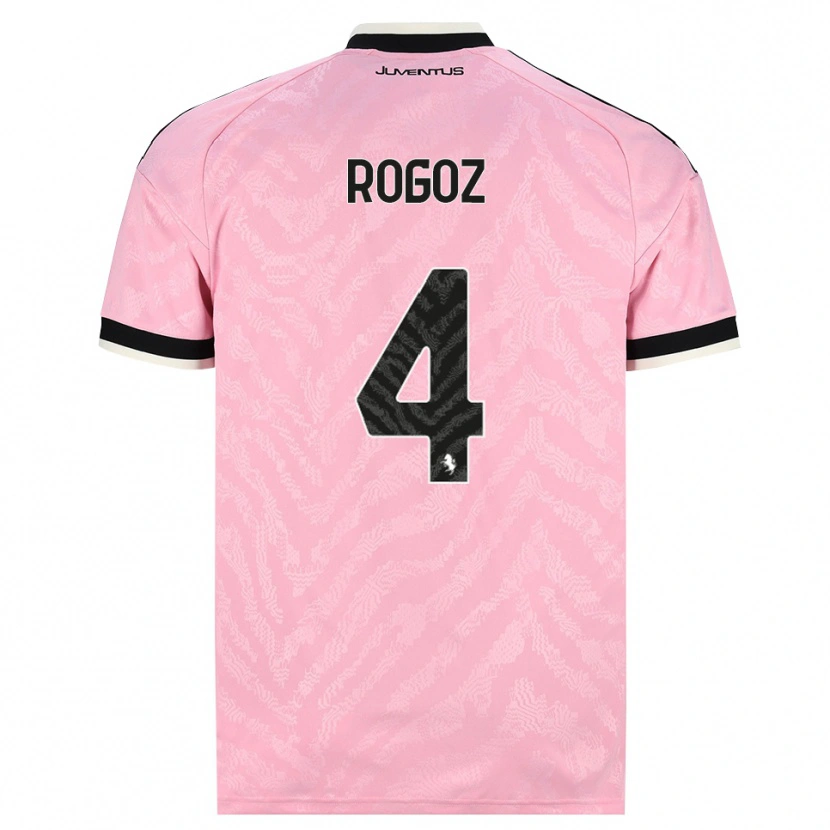 Danxen Børn Nicolas Rogoz #4 Pink Sort Udebane Spillertrøjer 2026/27 Trøje T-Shirt