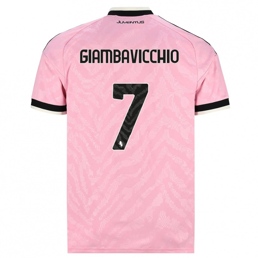 Danxen Børn Franco Giambavicchio #7 Pink Sort Udebane Spillertrøjer 2026/27 Trøje T-Shirt