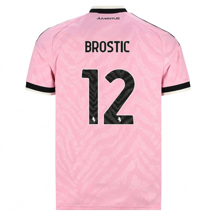 Danxen Børn Gabriel Broștic #12 Pink Sort Udebane Spillertrøjer 2026/27 Trøje T-Shirt