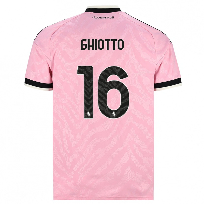 Danxen Børn Alessandro Ghiotto #16 Pink Sort Udebane Spillertrøjer 2026/27 Trøje T-Shirt