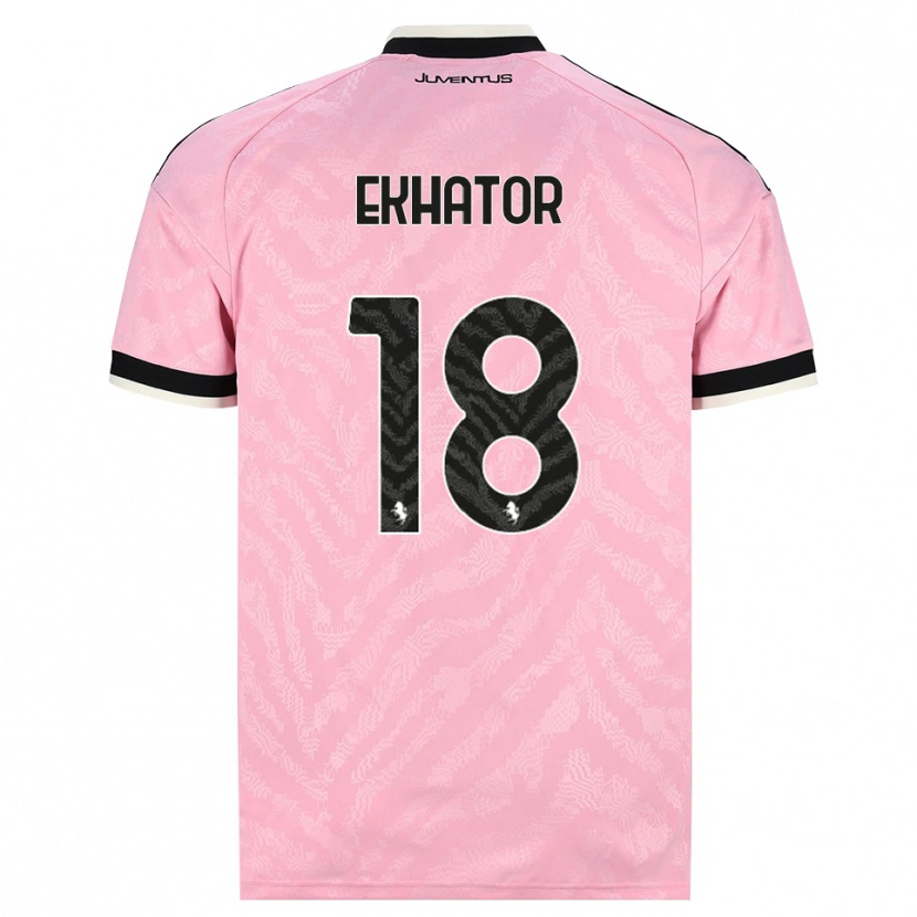Danxen Børn Jeff Ekhator #18 Pink Sort Udebane Spillertrøjer 2026/27 Trøje T-Shirt